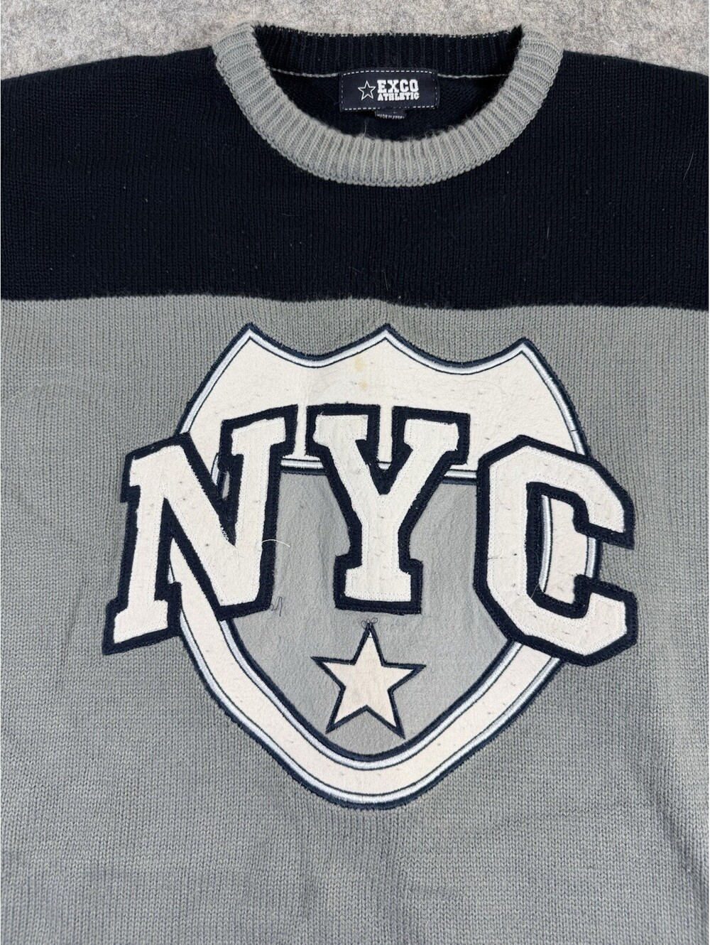 Vintage Y2K NYC New York City Crewneck Sweatshirt Adult L Gray Fleece Pullover - Picture 3 of 7